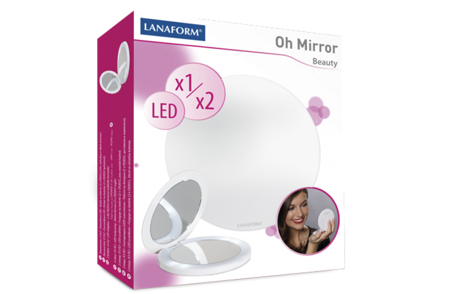 Kozmetické obojstranné zrkadlo s LED osvetlením Lanaform Oh Mirror